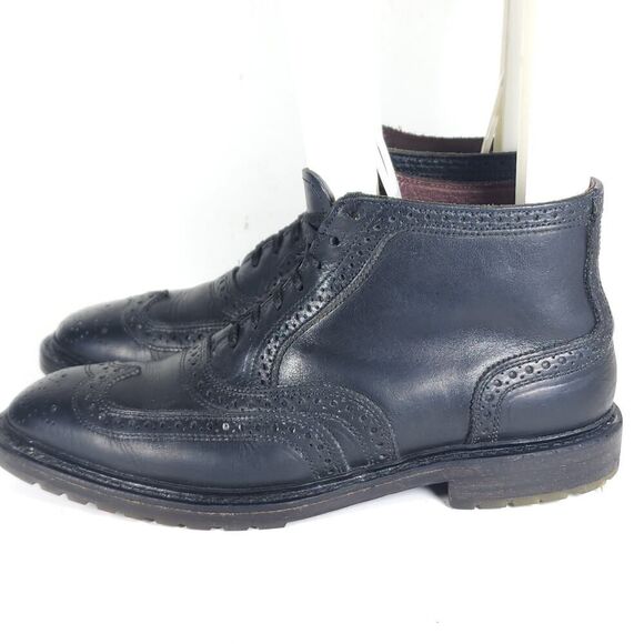 Allen Edmonds Men’s Stirling US8,5D Black Leather Wingtip Brogue Boots Made USA - Picture 2 of 16